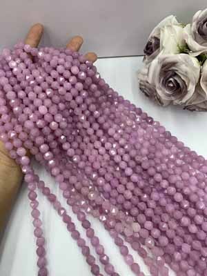 Purple Jade Color Diamond Cut 10mm, 38cm Long Chain