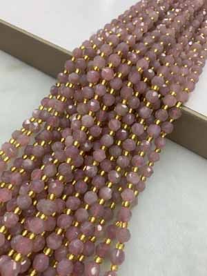 Purple Madagascar Rose Quartz Irregular Beads (each bead approx. 6–7mm) Long Chain 38cm