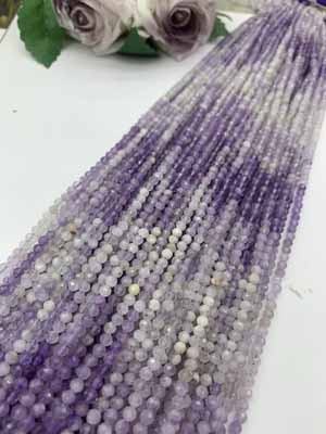 Purple Jade Gradient 4mm Faceted Semi-Finished Long Chain, 38cm