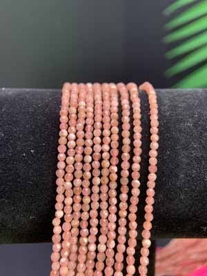 Diamond-Cut Argentine Rhodochrosite Long Chain (2mm), Semi-Finished 39cm