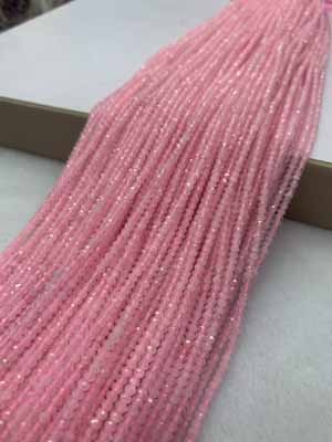 Rose quartz abacus beads 2x3mm, long chain 38cm.