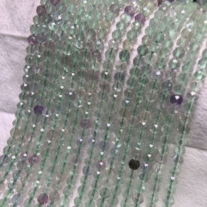 Angled Faceted Colorful Green Fluorite (4mm+)