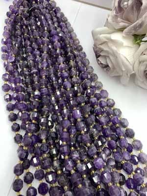 Amethyst Smooth Round Bead (Lulutong) 8mm, 38cm Long Chain