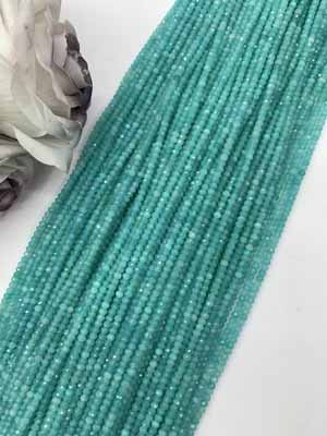 Amazonite Abacus Beads 2×3mm, Long Chain 38cm