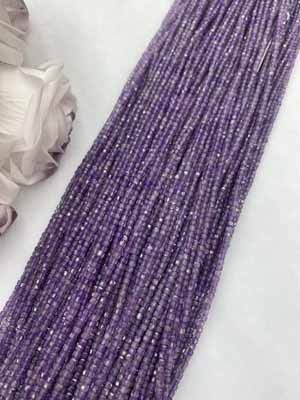 Amethyst Cube 2×2mm Long Chain 38cm