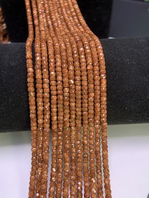 Golden Sand Abacus Beads (2–3mm), Semi-Finished Long Chain 39cm