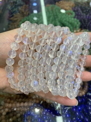 Blue Moonstone Bracelet 8mm–12mm ¥8 each