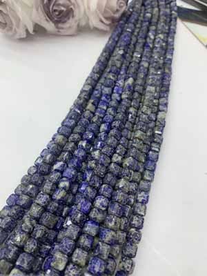 Lapis Lazuli Sugar Cube Long Strand 38cm