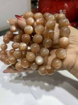 Orange moonstone bracelet 12mm.