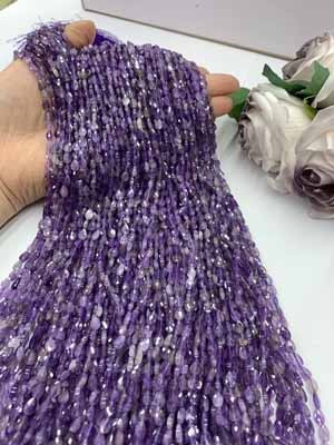 Amethyst 4×6mm Teardrop Shape 38cm Long Chain