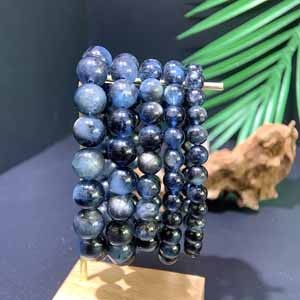 Super sparkly hell black cat's eye aquamarine (7-11mm) round bead bracelet ??