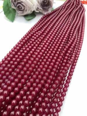 Red Corundum Smooth Beads (5-12mm), 38cm Long Chain