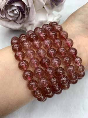 Starlight Strawberry Crystal Bracelet 6mm-10mm