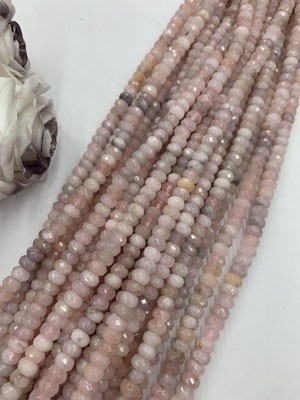 Rose Quartz Soft Cut Long Chain, 38cm