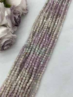 Kunzite Gradient Sugar Cube 4×4mm Long Chain, 38cm