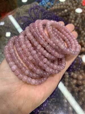 Purple Madagascar Rose Quartz Old Beads 5–7mm Bracelet