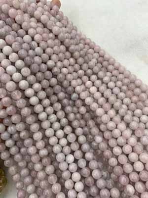 Purple Madagascar Rose Quartz 8mm Semi-Finished Long Chain 38cm_001