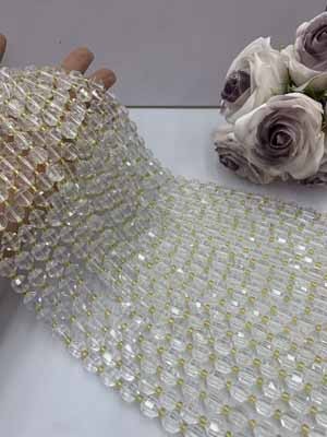 Clear Crystal Lulutong Beads 10mm, 38cm Long Chain