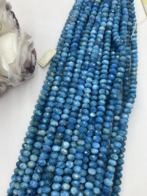 Blue Apatite Abacus Beads 6×8mm, Long Chain 38cm_001