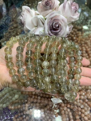 Green Rutilated Quartz 10mm Bracelet