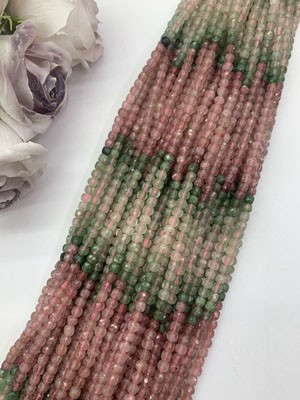 Red & Green Strawberry Gradient Cube 5×5mm Long Chain 38cm