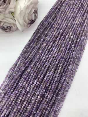 Amethyst Abacus Bead 3×4mm, 38cm Long Chain