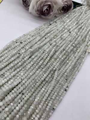 Indian Blue Moonstone Abacus Beads 3×4mm Long Chain, 38cm