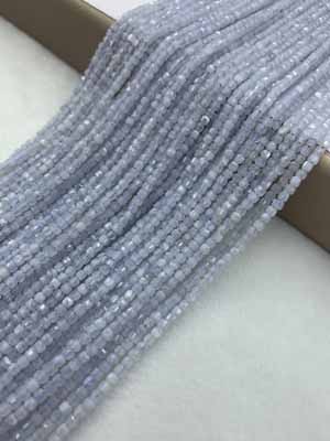 Purple Agate Cube Beads 2×2mm Long Chain 38cm