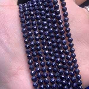Diamond-Cut Blue Sand Long Chain (Specifications: 3-4mm), Semi-Finished 39cm