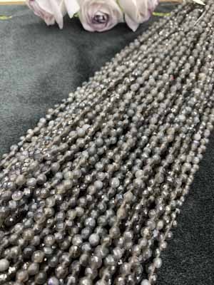 Ice obsidian 6mm teardrop, long chain 38cm