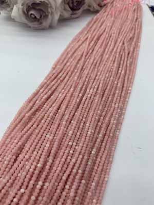 Pink opal abacus beads 2x3mm, long chain 38cm.