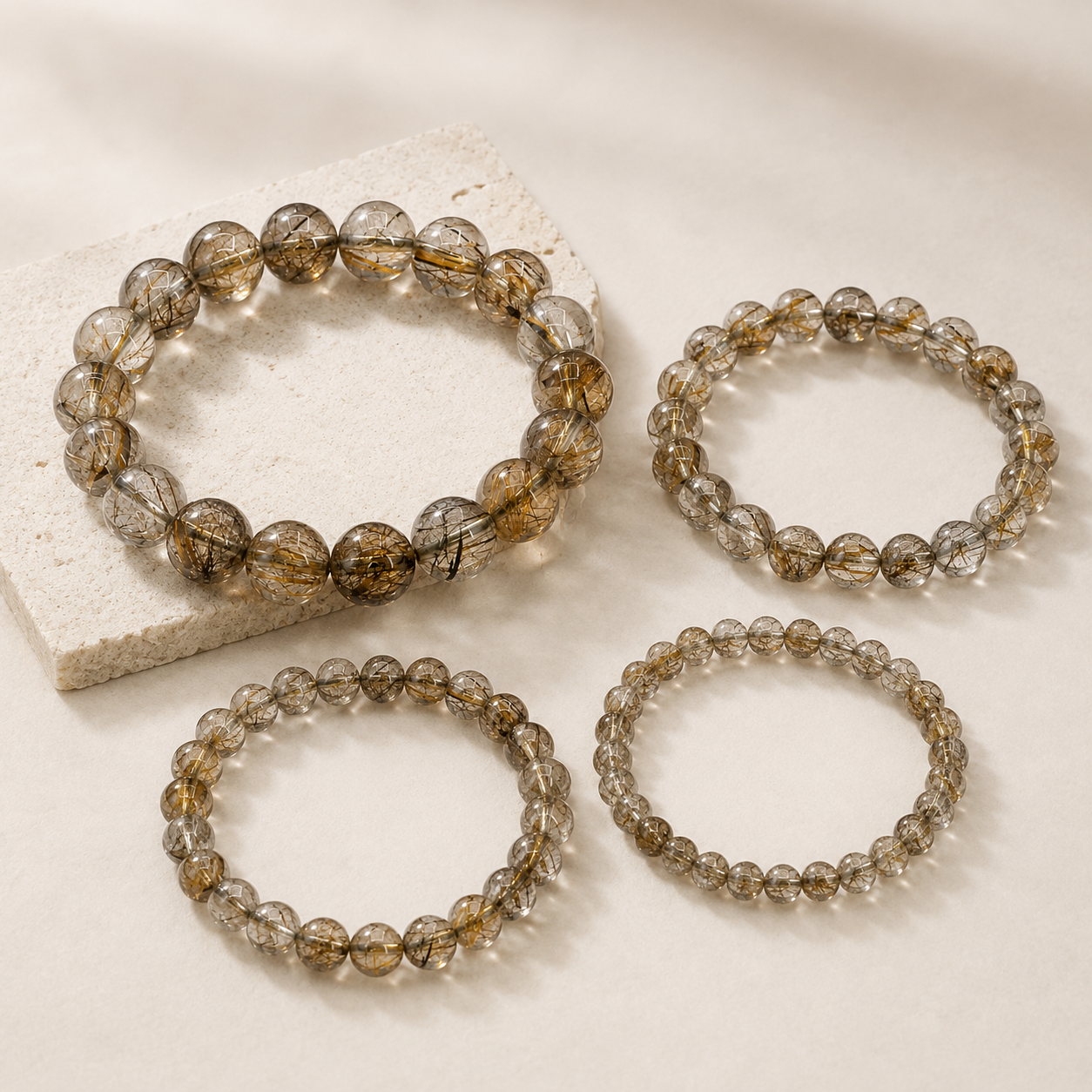 Top Grade Transparent Black Gold Super Seven 8mm–14mm (5g price)
