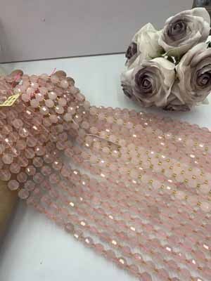 Rose quartz lulutong 10mm, 38cm long chain.