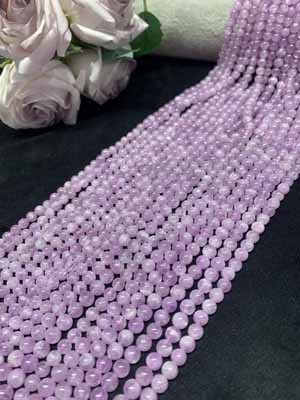 Kunzite 6mm Semi-Finished Long Chain, 38cm