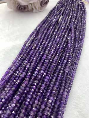 Amethyst Abacus Bead 3×5mm, 38cm Long Chain