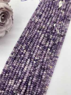 Purple Lilac Abacus Beads 4×6mm Long Chain, 38cm