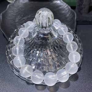 Milky White Crystal (12+mm) bracelet, with a texture like rock candy.