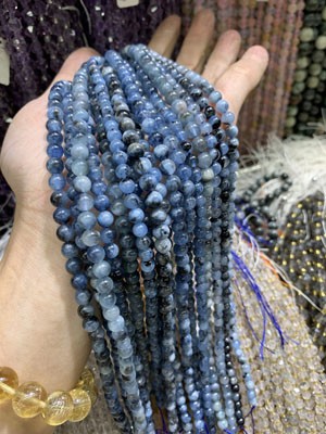 Devil Aquamarine 6mm ¥25 per piece, Semi-Finished Long Strand 38cm