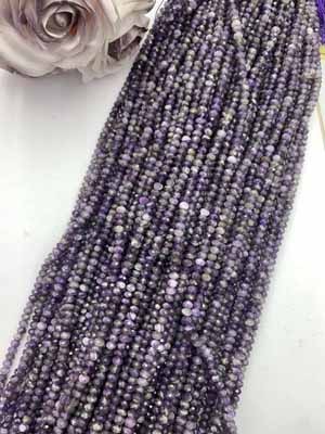 Amethyst Abacus Bead 3×5mm, 38cm Long Chain