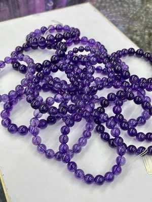Brazilian Purple Amethyst Bracelet 8mm-12mm