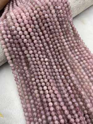 Purple Madagascar Rose Quartz 6mm Semi-Finished Long Chain 38cm