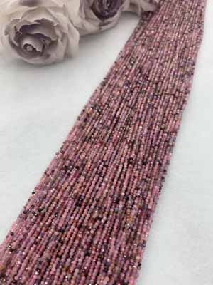 Colorful spinel small faceted 2mm, long chain 38cm