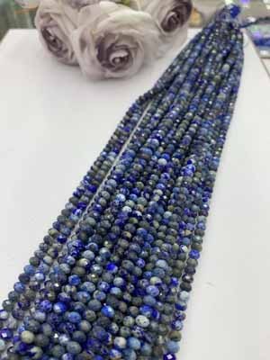 Lapis Lazuli Abacus Beads 4×5mm Long Chain 38cm