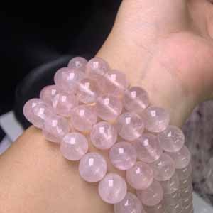 Jelly pink rose quartz long chain (12+mm) semi-finished.