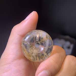 Tourmaline green hair bread button (15-18-25-30mm) unset pendant.