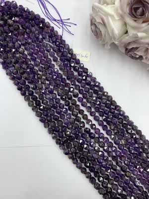 Amethyst Faceted Cut 8mm 38cm Long Chain