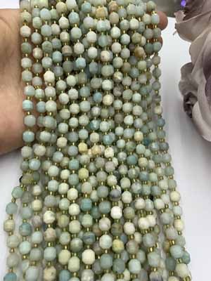 Amazonite Lucky Bead Long Chain 6mm, 38cm