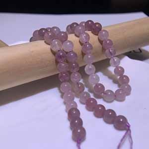 Purple Madagascar Rose Quartz Semi-Finished (6mm) Long Chain 39cm