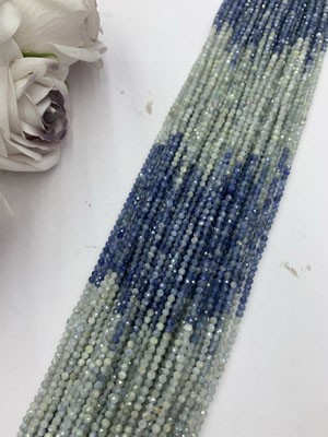 Blue Kyanite Gradient 2mm Faceted Long Chain, 38cm