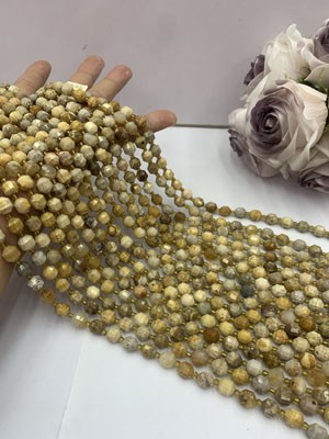 Chrysanthemum Agate Lulutong 8mm Long Chain 38cm